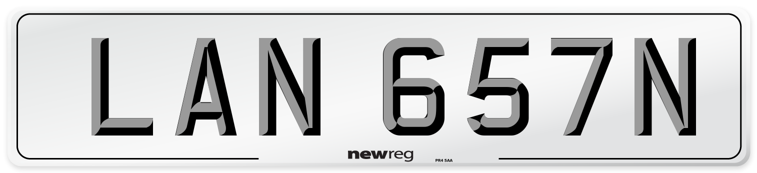 LAN 657N Number Plate from New Reg